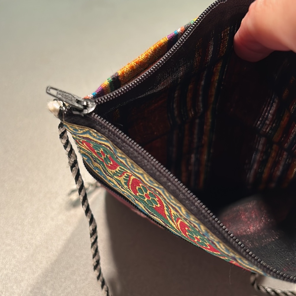 Boho Double Zippered Shoulder Bag - Picture 2 of 5